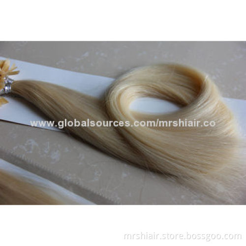 20-inch weight 100g (1g per strand) silk straight blonde pre-bonded in hair extensions